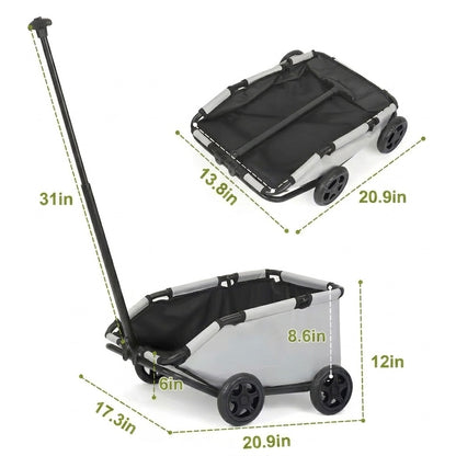 Foldable Pet Stroller – Lightweight with 360° Wheels for Small Dogs & Cats