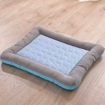 Dog Cooling Mat – Ice Silk & Cotton with Non-Slip Base & Machine Washable