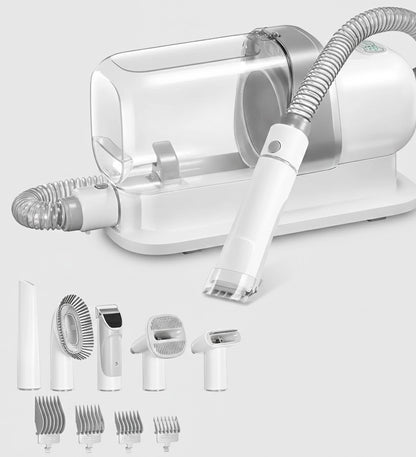 Dog & Cat Grooming Kit with Vacuum | 5 Tools & 4 Combs | 2.3L Container | 60dB | AC Powered