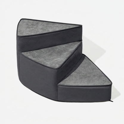 Spiral Dog Stairs – Water-Repellent Faux Leather & Joint-Friendly Sponge