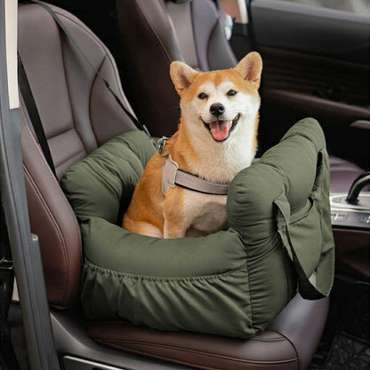 Dog Booster Car Seat – Adjustable Harness & Semi-Enclosed Design