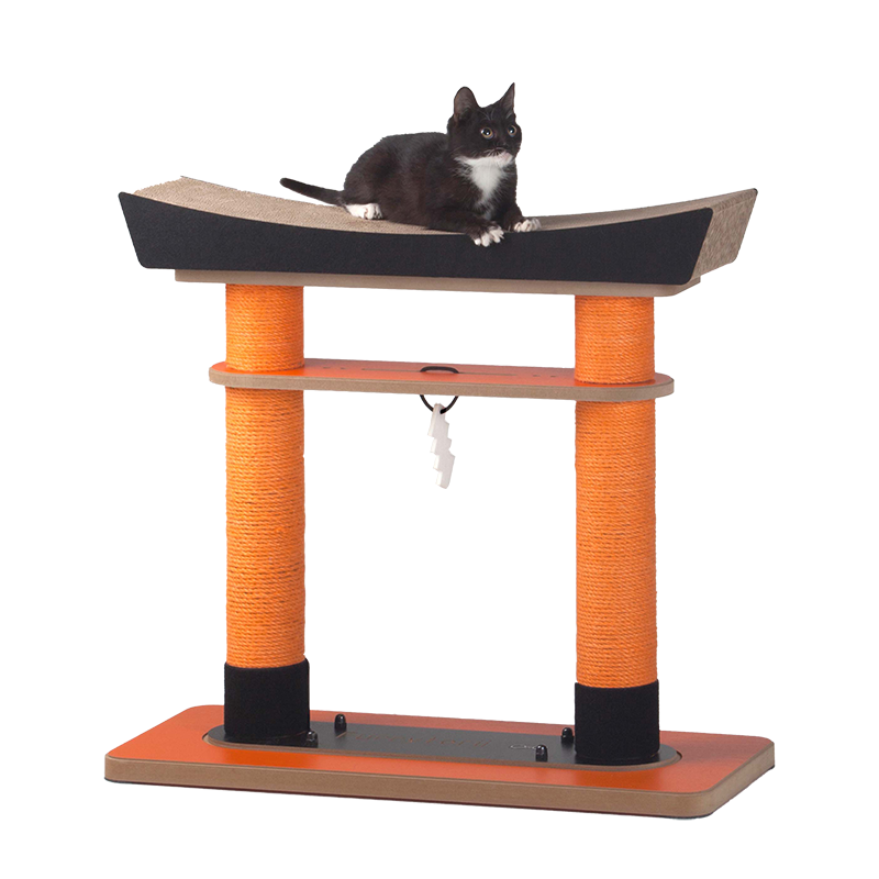 Elegant Torii Cat Scratcher | Dual-Functioning Scratching Post with Cozy Retreat | Stylish Cat Furniture for Modern Homes 0