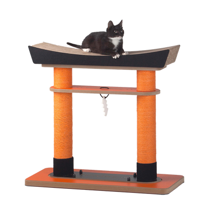 Elegant Torii Cat Scratcher | Dual-Functioning Scratching Post with Cozy Retreat | Stylish Cat Furniture for Modern Homes 0
