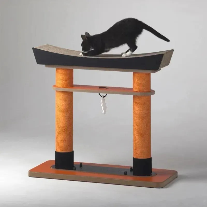 Elegant Torii Cat Scratcher | Dual-Functioning Scratching Post with Cozy Retreat | Stylish Cat Furniture for Modern Homes 2