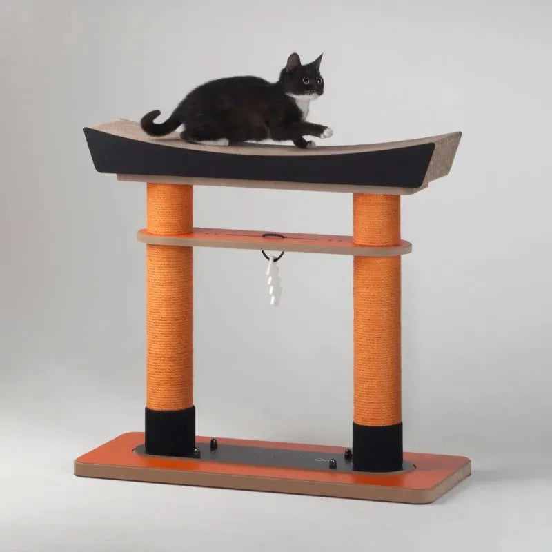 Elegant Torii Cat Scratcher | Dual-Functioning Scratching Post with Cozy Retreat | Stylish Cat Furniture for Modern Homes 3