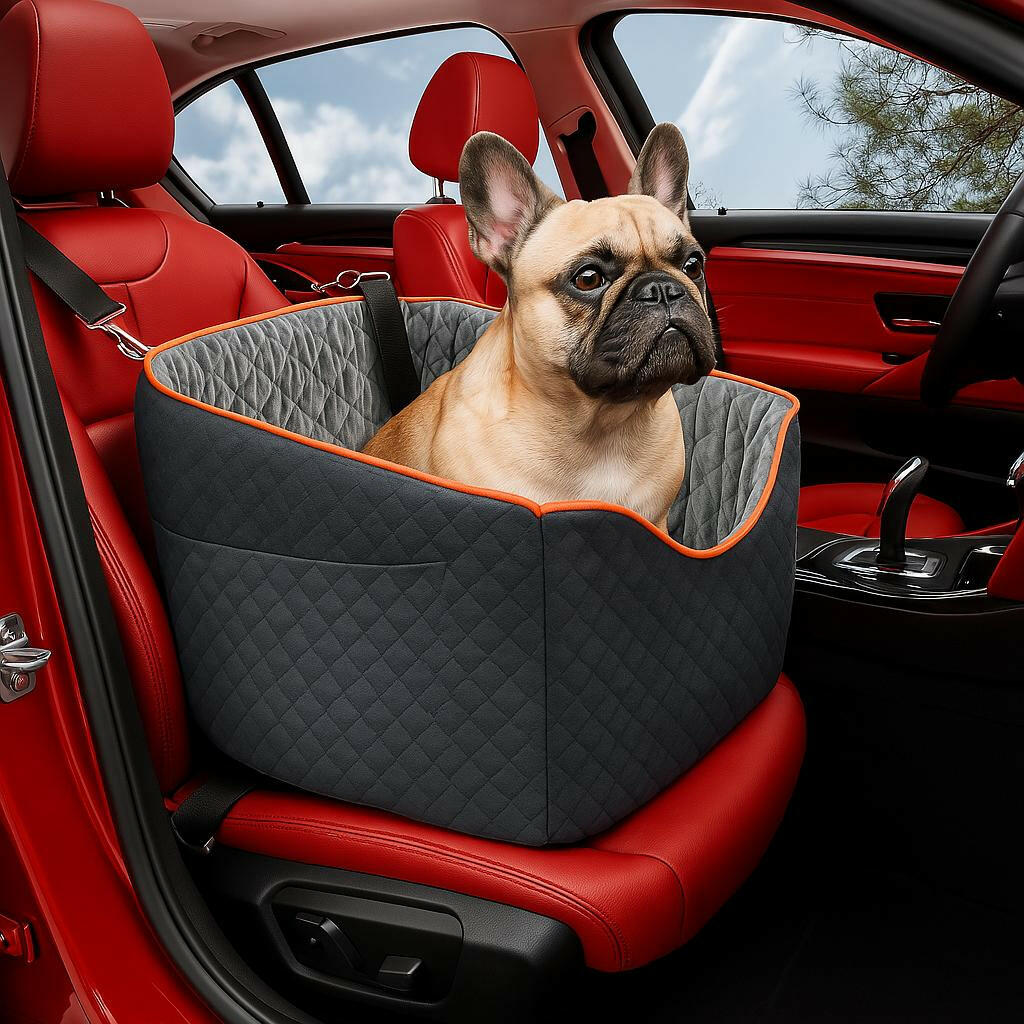 Elevated Dog Booster Car Seat with Safety Belt | Comfortable Design for Small Dogs 1