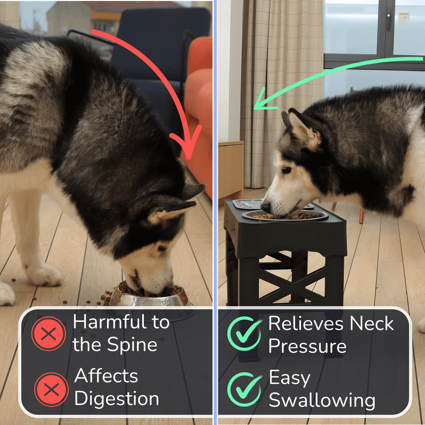 Elevated Dog Bowl Stand with Adjustable Height & Maze Design | Healthy Eating Solution for Large Dogs 2