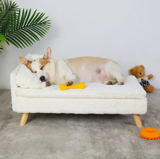 Elevated Plush Pet Sofa | Orthopedic Dog Couch with Luxurious Comfort | Pet-Friendly Design for Ultimate Relaxation 1