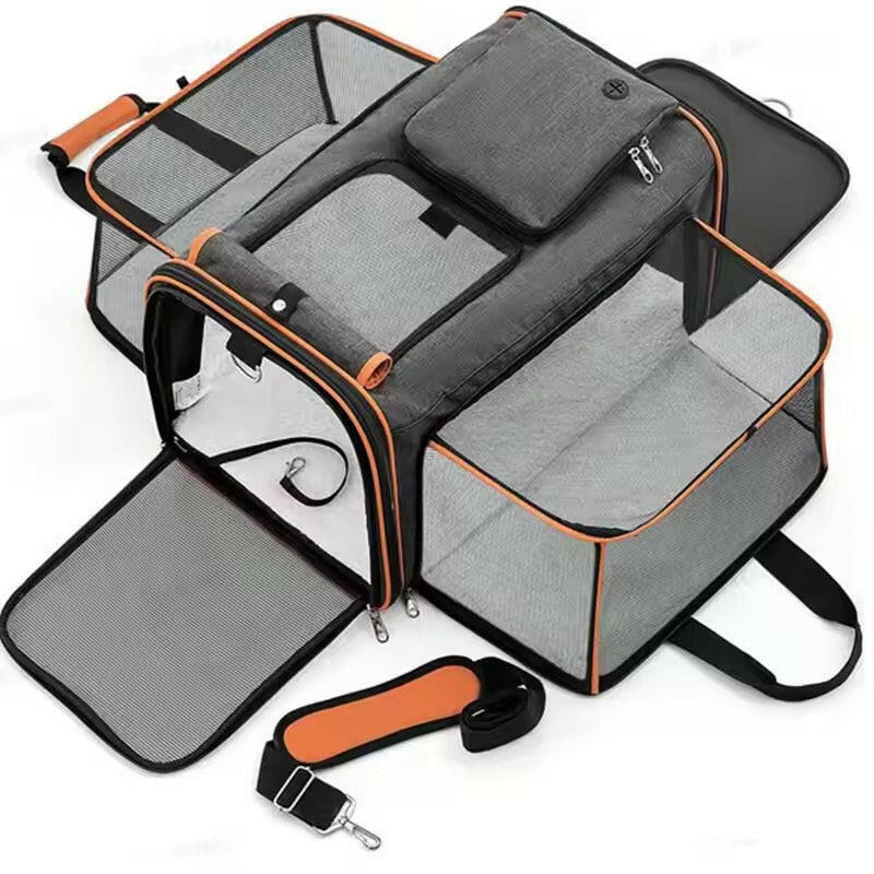 Expandable Pet Carrier | Breathable Mesh Dog & Cat Carrier Bag with Comfortable Interior | Lightweight & Foldable for Easy Travel 0