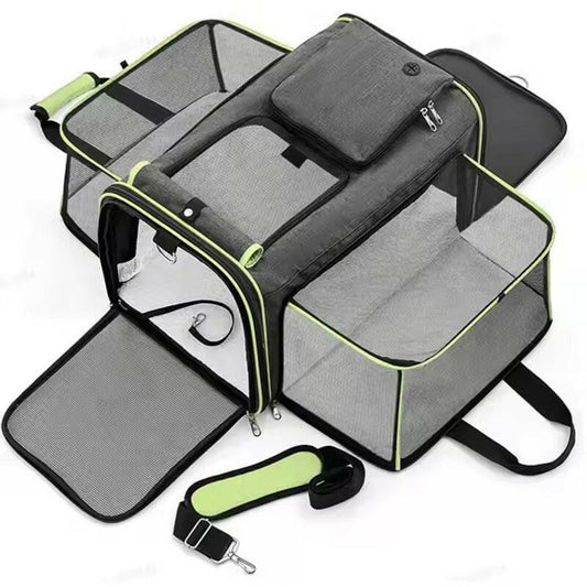 Expandable Pet Carrier | Breathable Mesh Dog & Cat Carrier Bag with Comfortable Interior | Lightweight & Foldable for Easy Travel 1
