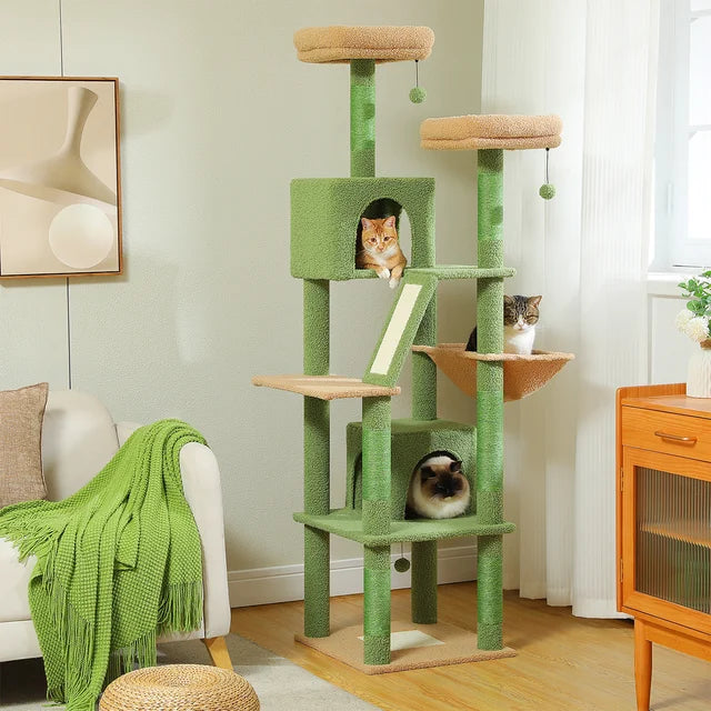 Feline Haven | Large Cat Tree with Multi-Level Design & Sisal Posts | Spacious Playground for Large Cats 0