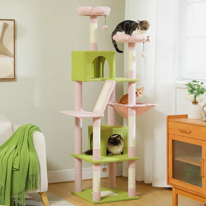 Feline Haven | Large Cat Tree with Multi-Level Design & Sisal Posts | Spacious Playground for Large Cats 8