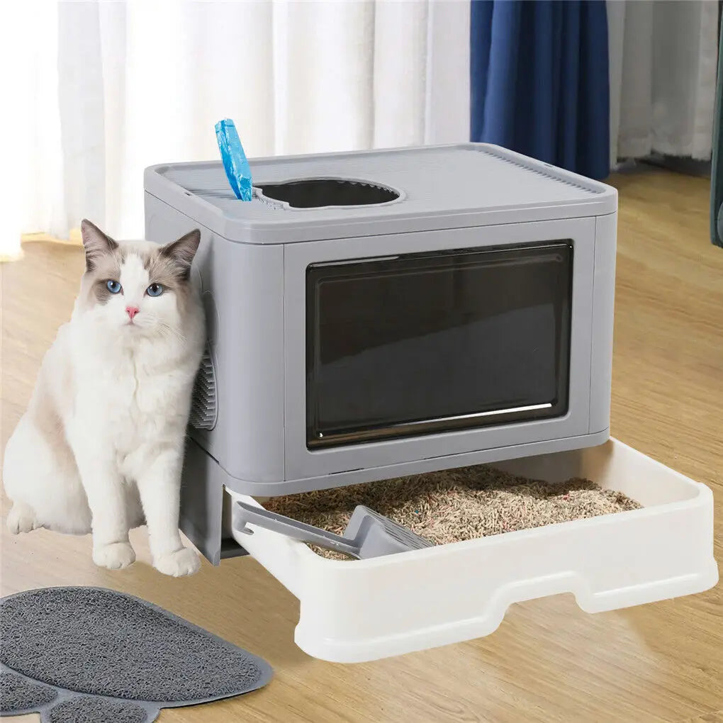 Foldable Cat Litter Box with Dual-Entry Design & Easy Cleaning | Space-Saving Solution for Tidy Homes 2
