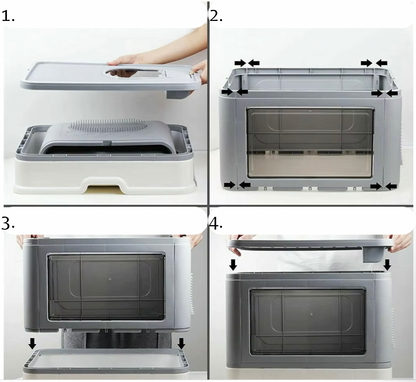 Foldable Cat Litter Box with Dual-Entry Design & Easy Cleaning | Space-Saving Solution for Tidy Homes 4