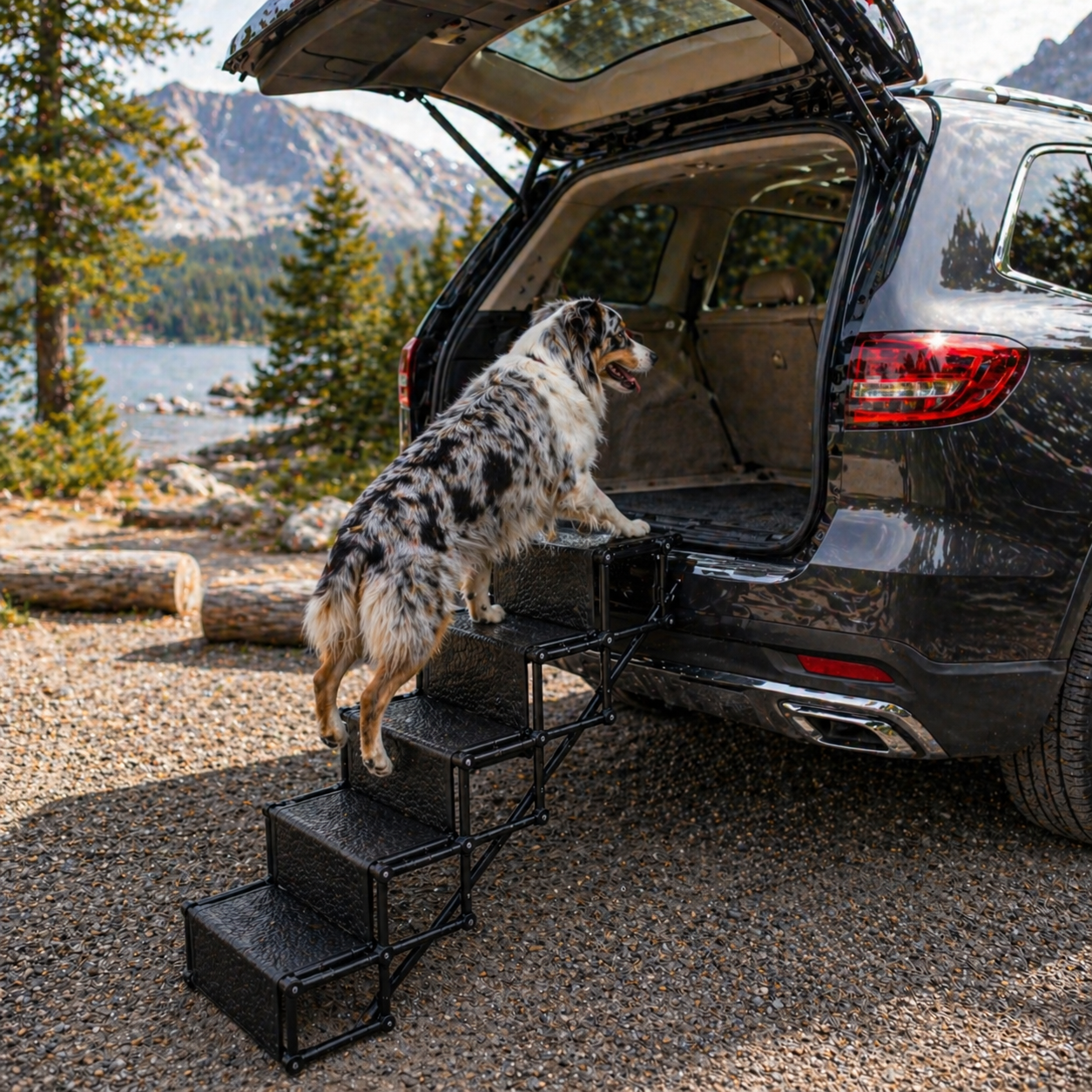 Foldable Dog Steps for Car with Non-Slip Surface | Lightweight & Sturdy for Easy Vehicle Access 2