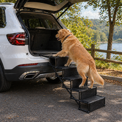Foldable Dog Steps for Car with Non-Slip Surface | Lightweight & Sturdy for Easy Vehicle Access 4