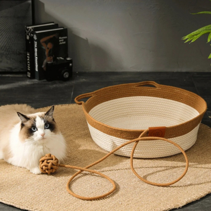 Handwoven Cotton Rope Cat Bed with High Sides | Stylish & Durable Pet Furniture for Ultimate Comfort 2