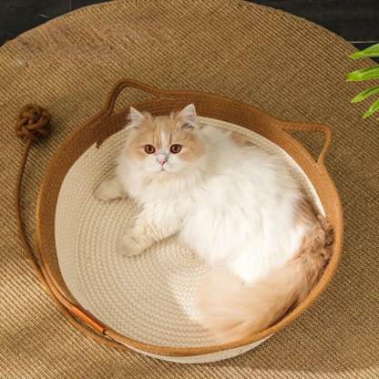Handwoven Cotton Rope Cat Bed with High Sides | Stylish & Durable Pet Furniture for Ultimate Comfort 4