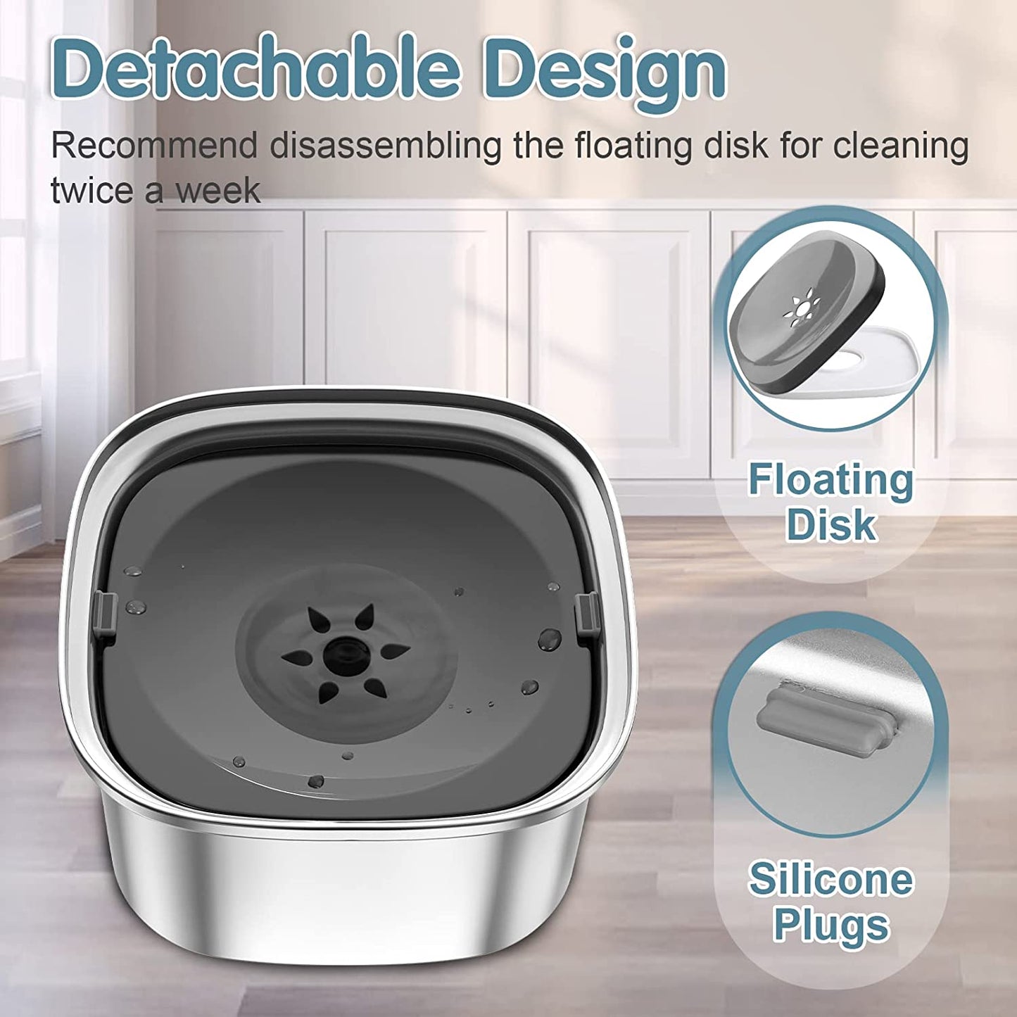 HydroPaw | Slow Feeder Dog Bowl with Spill-Proof Design | Durable Stainless Steel for Clean Hydration 4