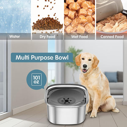 HydroPaw | Slow Feeder Dog Bowl with Spill-Proof Design | Durable Stainless Steel for Clean Hydration 5
