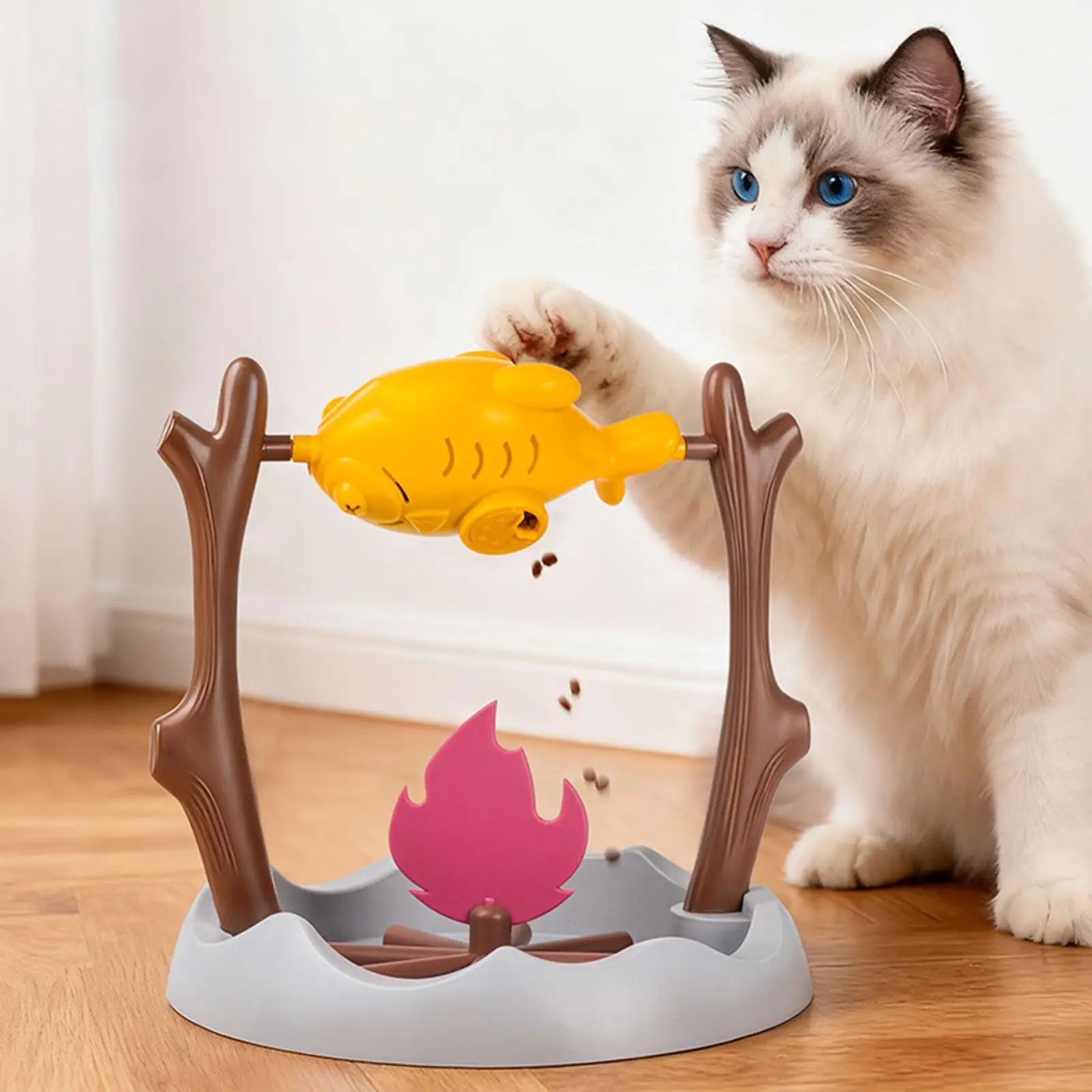 Interactive Cat Toy | Rotating Food Dispenser with Adjustable Release | Engaging Mealtime Solution for Healthy Eating 0