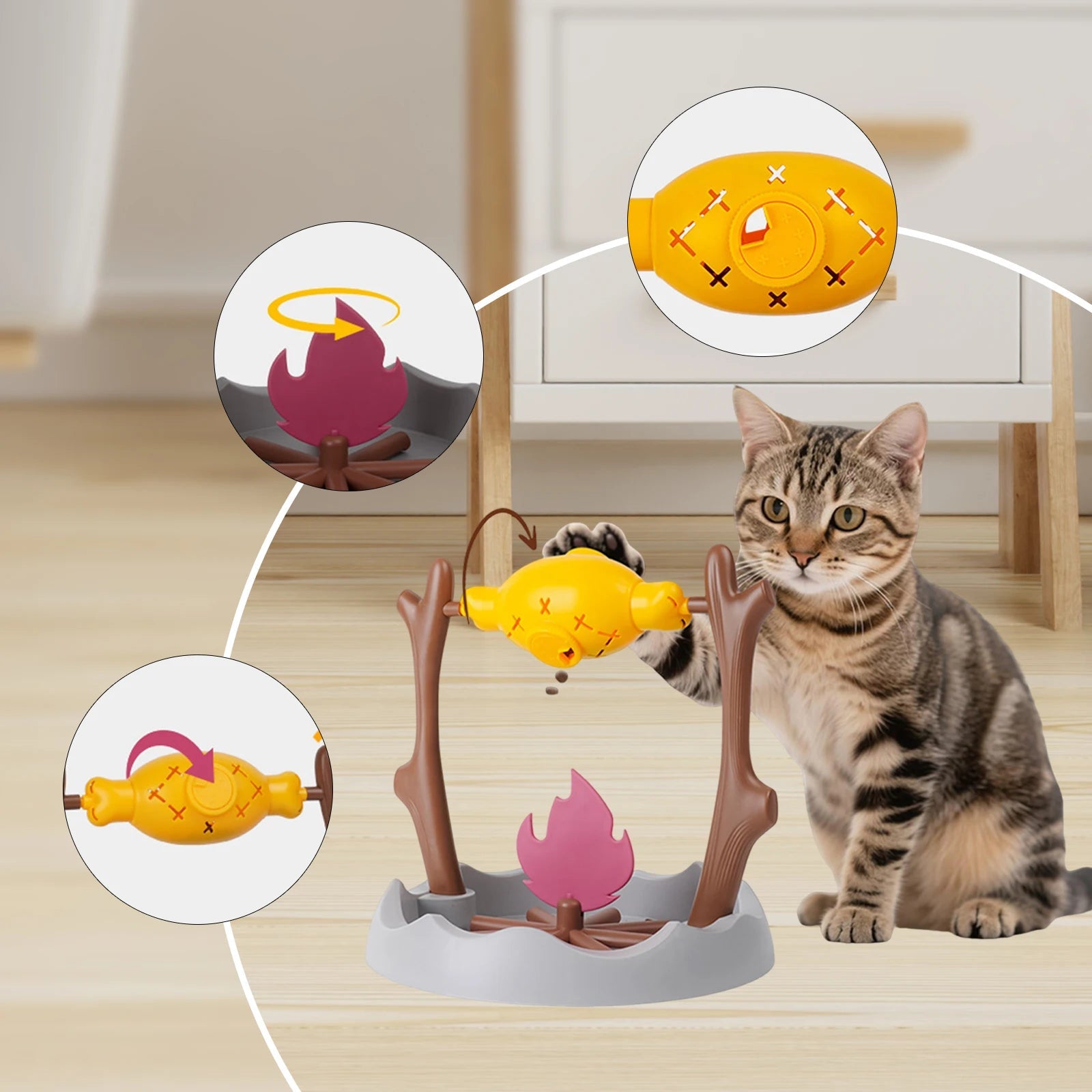Interactive Cat Toy | Rotating Food Dispenser with Adjustable Release | Engaging Mealtime Solution for Healthy Eating 2