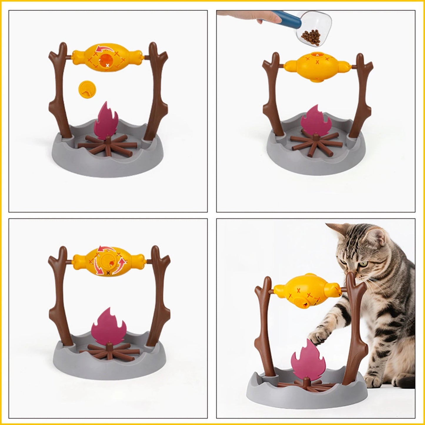 Interactive Cat Toy | Rotating Food Dispenser with Adjustable Release | Engaging Mealtime Solution for Healthy Eating 4
