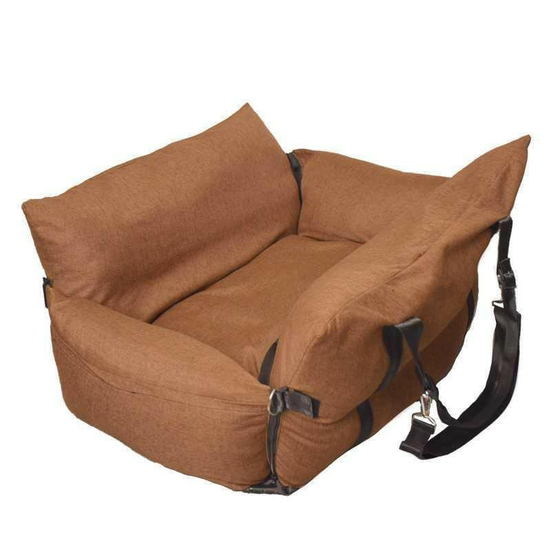 Luxurious Dog Car Seat Bed | Soft & Durable Design with Adjustable Straps | Cozy Travel Accessory for Pets 1