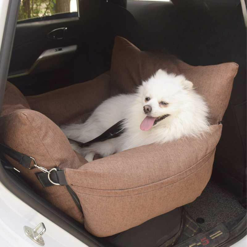 Luxurious Dog Car Seat Bed | Soft & Durable Design with Adjustable Straps | Cozy Travel Accessory for Pets 2