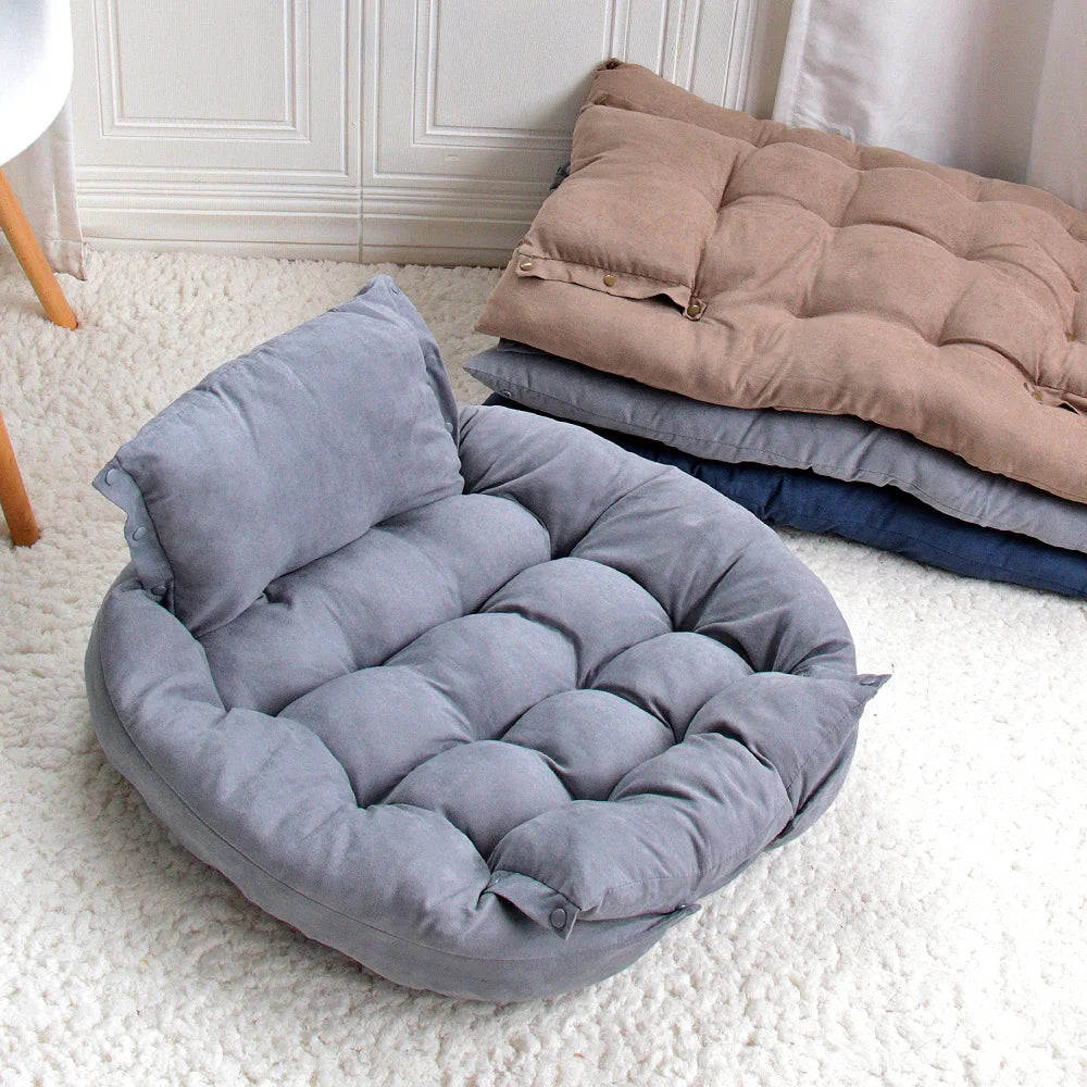Luxury Pet Bed | 3-in-1 Convertible Dog & Cat Bed with Soft Cotton Feel | Cozy Retreat for Ultimate Comfort 1