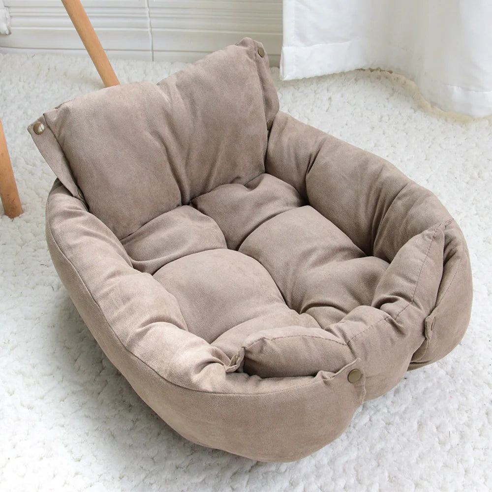 Luxury Pet Bed | 3-in-1 Convertible Dog & Cat Bed with Soft Cotton Feel | Cozy Retreat for Ultimate Comfort 2