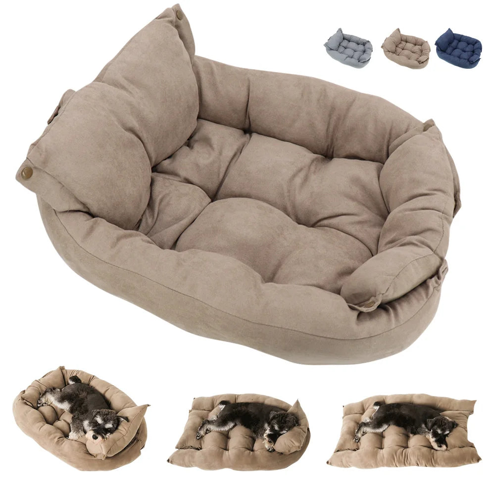 Luxury Pet Bed | 3-in-1 Convertible Dog & Cat Bed with Soft Cotton Feel | Cozy Retreat for Ultimate Comfort 7