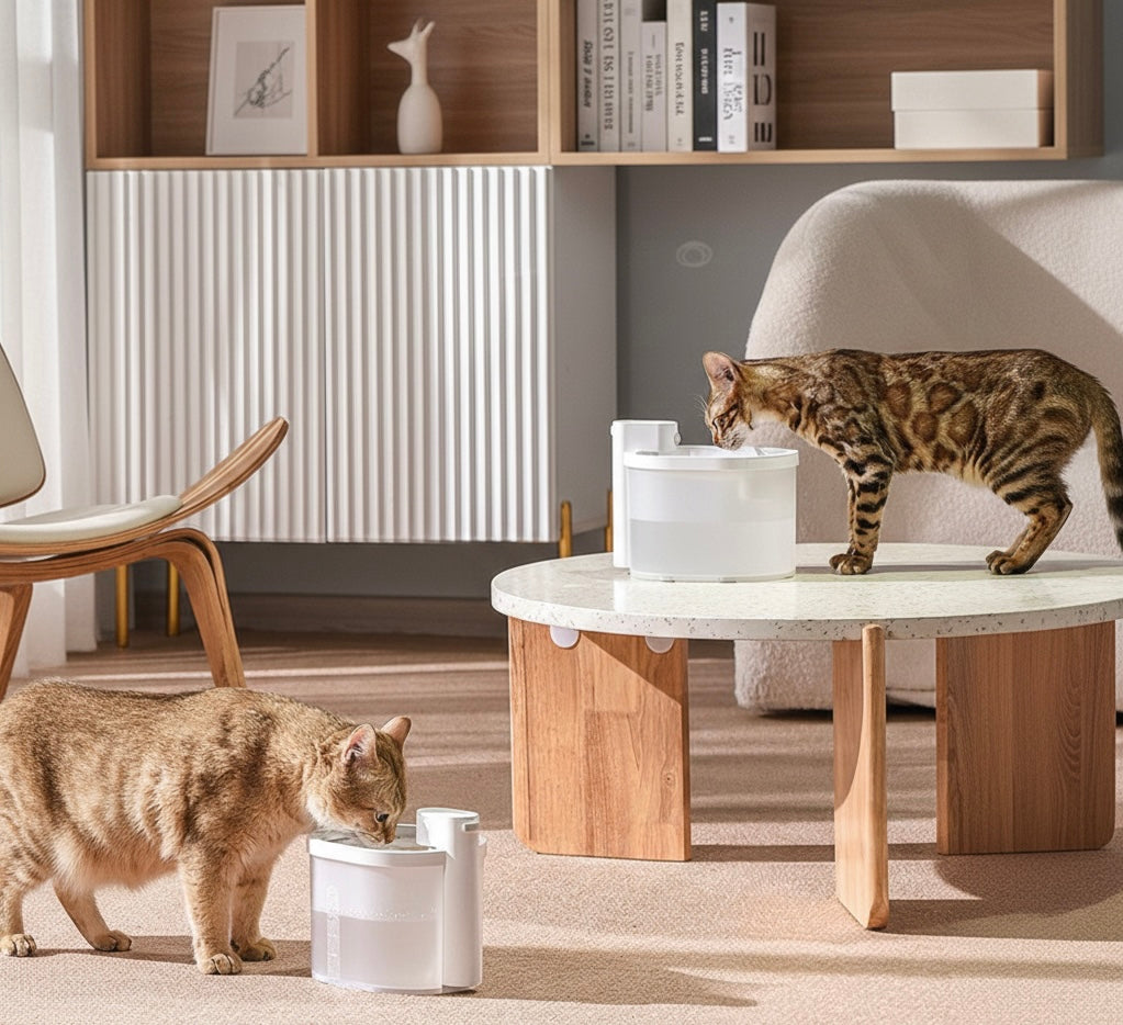 Motion Sensor Cat Water Fountain | 2L | 6-Layer Filtration | USB Rechargeable | Quiet | Black