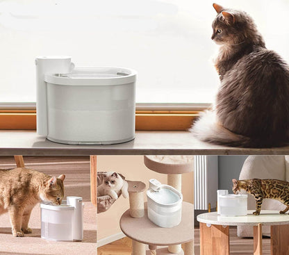 Motion Sensor Cat Water Fountain | 2L | 6-Layer Filtration | USB Rechargeable | Quiet | Black