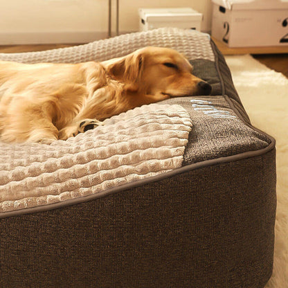 Orthopedic Dog Bed | Plush Polyester | XL, XXL & 3XL | Hand Washable | Brown & Grey