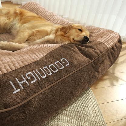 Orthopedic Dog Bed | Plush Polyester | XL, XXL & 3XL | Hand Washable | Brown & Grey
