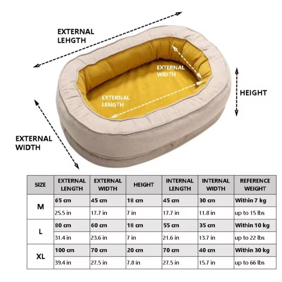 Orthopedic Dog Bed | Removable Washable Cover | Water-Resistant | Medium & Large | 6 Colors