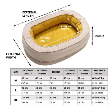 Orthopedic Dog Bed | Removable Washable Cover | Water-Resistant | Medium & Large | 6 Colors