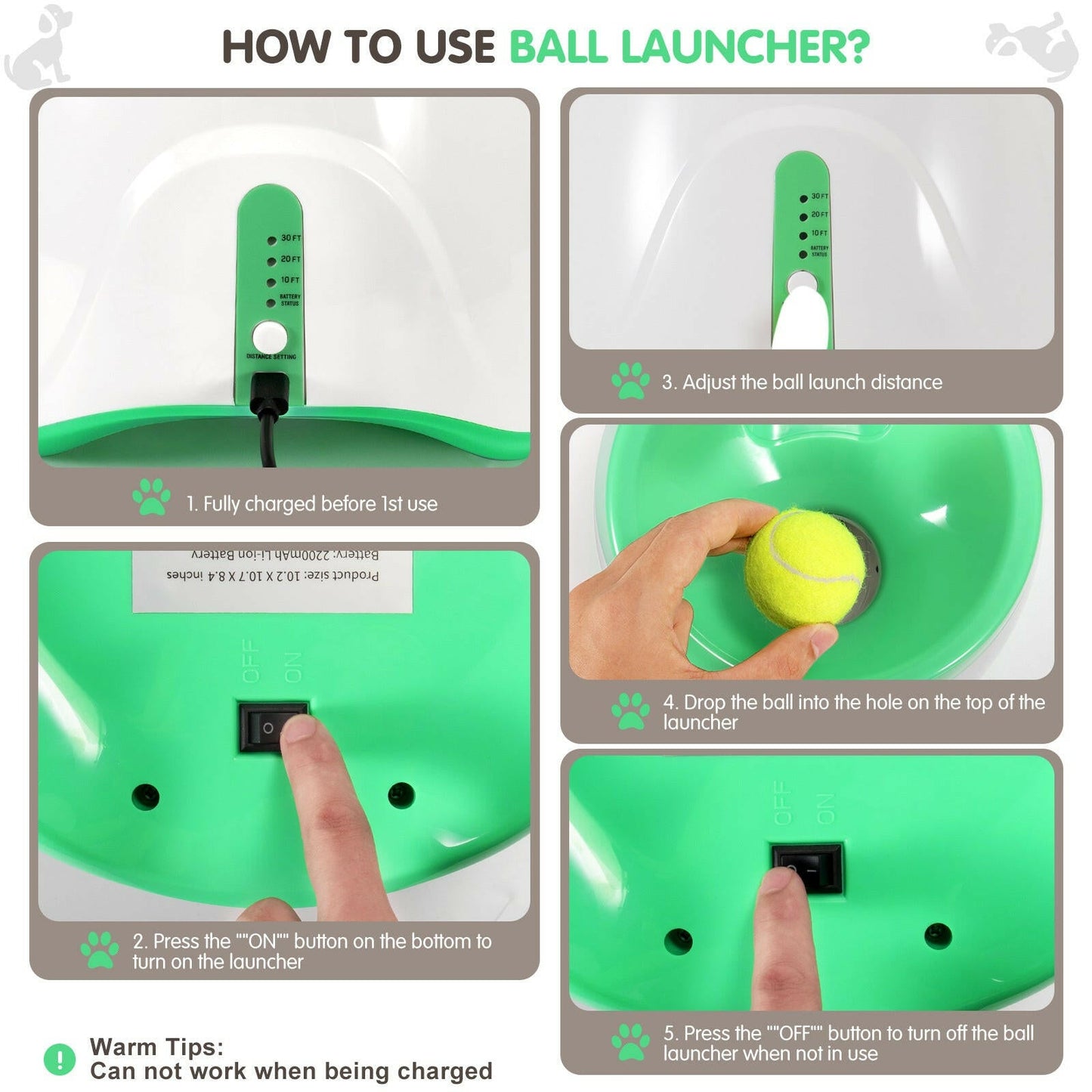 Pawfey | Automatic Ball Launcher for Dogs with Adjustable Distance | Interactive Fetch Toy for Endless Fun 8