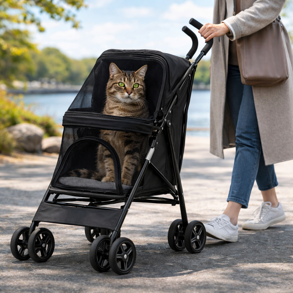 Pet Companion | Lightweight Dog Stroller with Breathable Mesh Panels | Comfortable Travel Solution for Small Dogs 3
