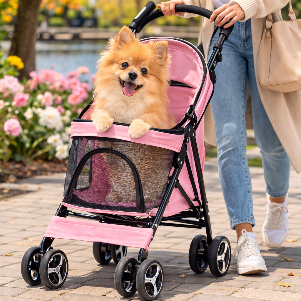 Pet Companion | Lightweight Dog Stroller with Breathable Mesh Panels | Comfortable Travel Solution for Small Dogs 4