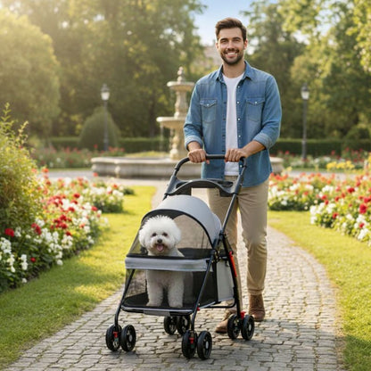 Pet Companion | Lightweight Dog Stroller with Breathable Mesh Panels | Comfortable Travel Solution for Small Dogs 5
