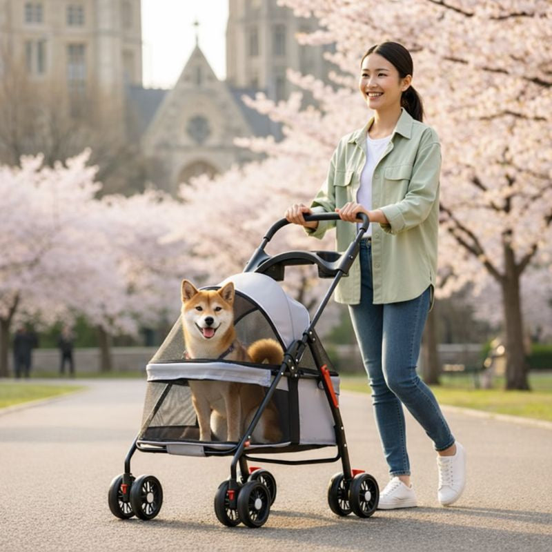 Pet Companion | Lightweight Dog Stroller with Breathable Mesh Panels | Comfortable Travel Solution for Small Dogs 6