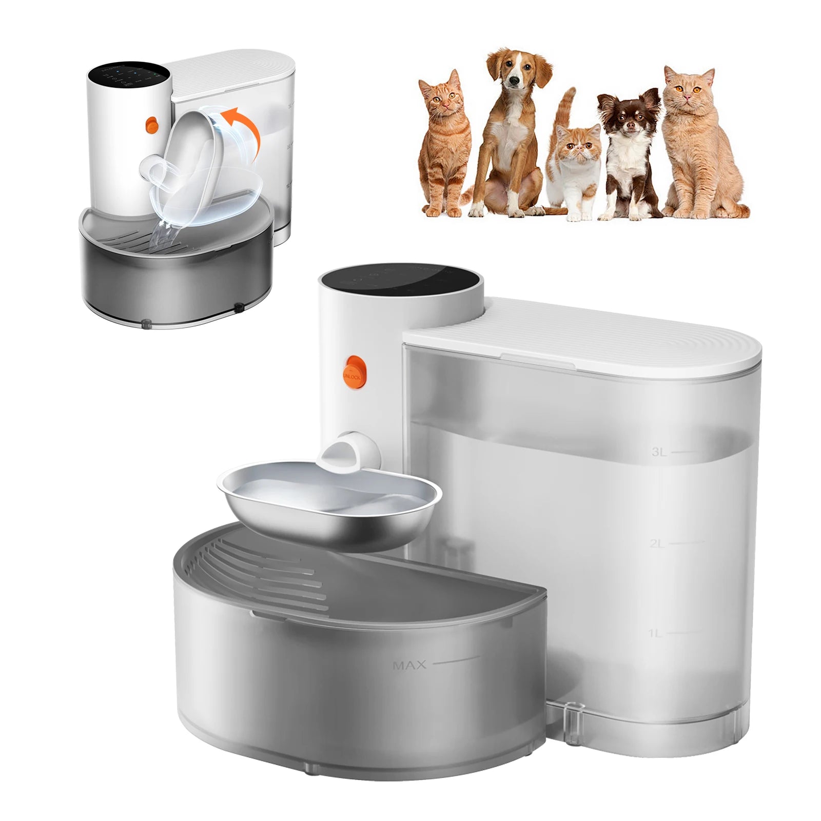 Pet Hydration Station | Cat Water Fountain with Self-Refill Design | Ultra-Quiet Operation for Healthy Hydration 1