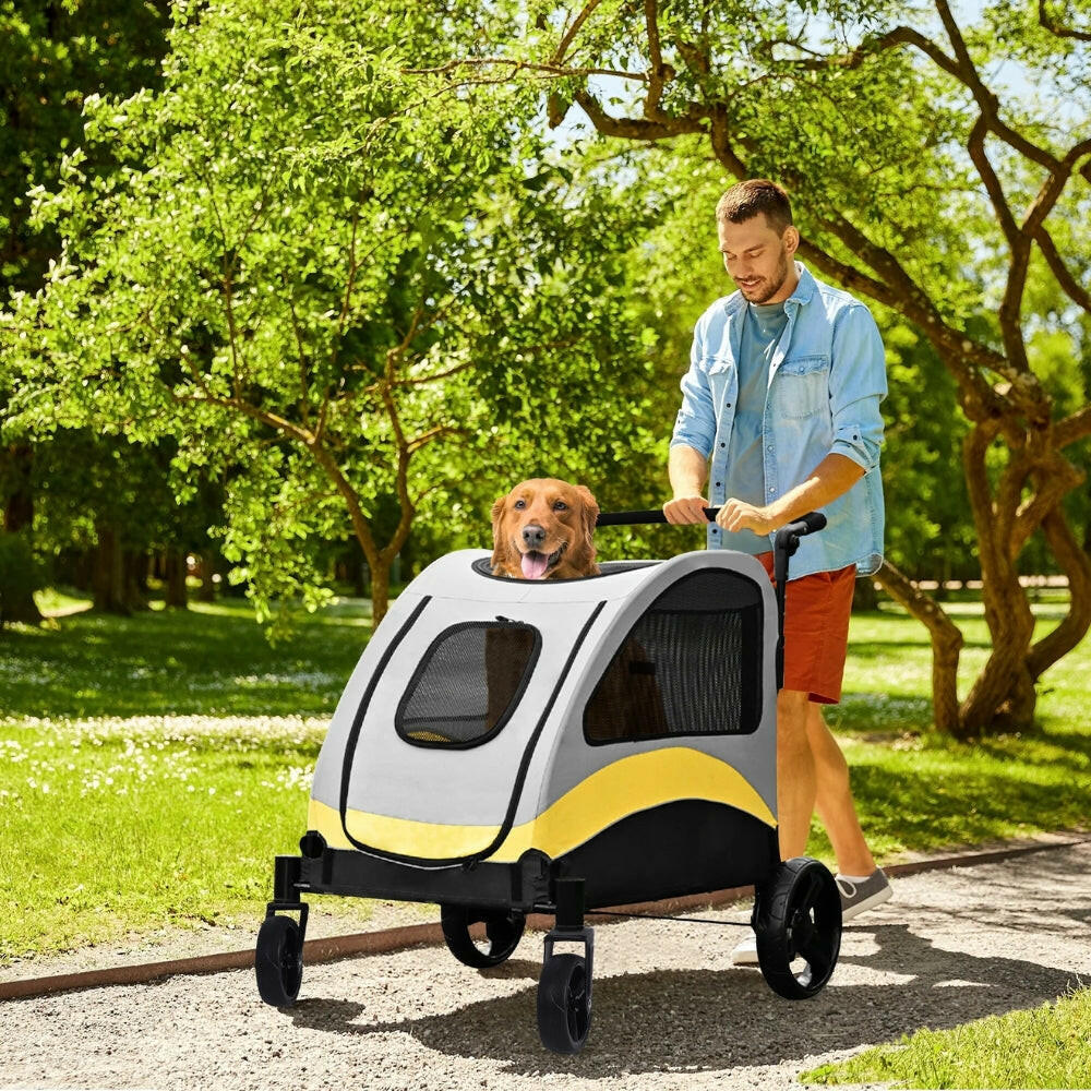 Pet Voyager | Large Dog Stroller with 4 Wheels & Panoramic View | Comfortable Travel Solution for Outdoor Adventures 7
