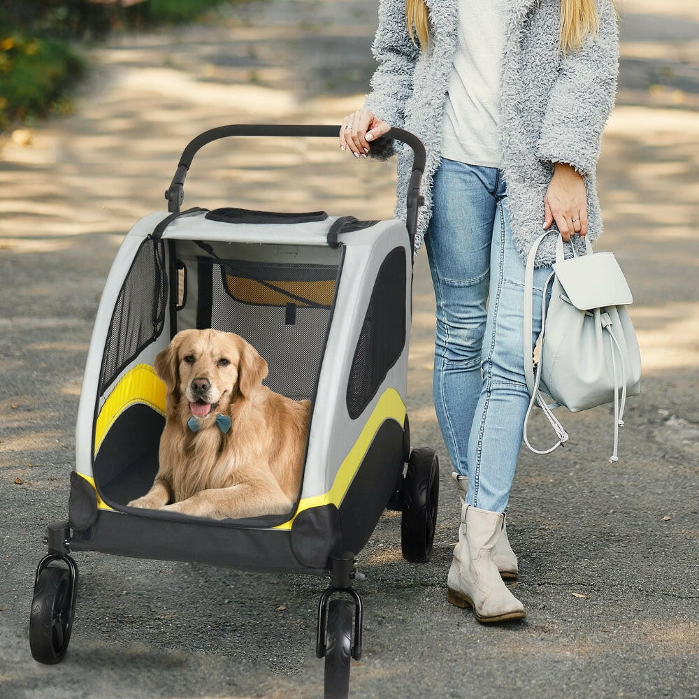 Pet Voyager | Large Dog Stroller with 4 Wheels & Panoramic View | Comfortable Travel Solution for Outdoor Adventures 8