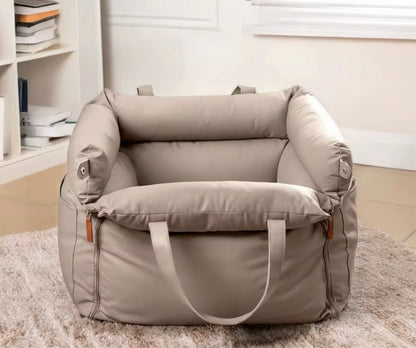 Plush Dog Car Seat with Safety Belt | Water-Repellent | 55x50x45cm | Lightweight & Portable