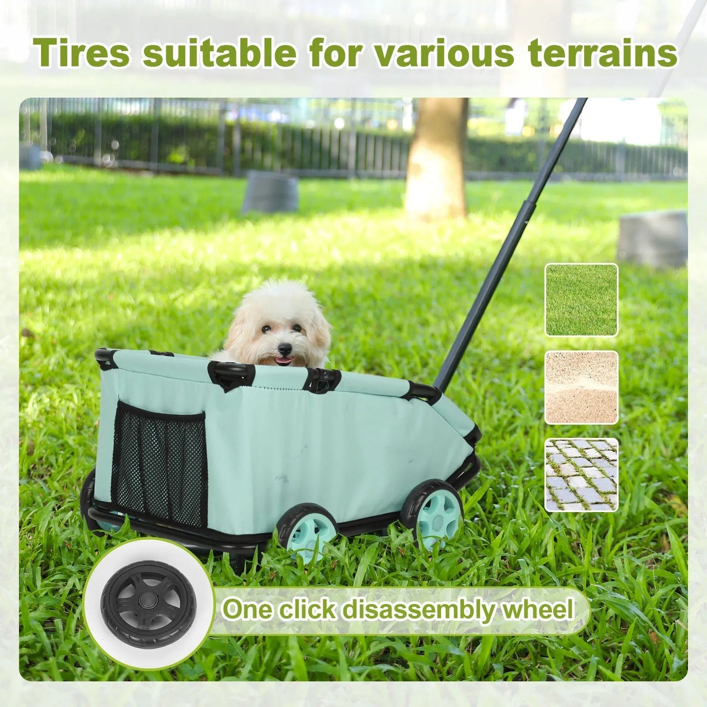 Portable Pet Stroller | Lightweight Dog Stroller with Smooth Navigation | Foldable Design for Stress-Free Outings 8