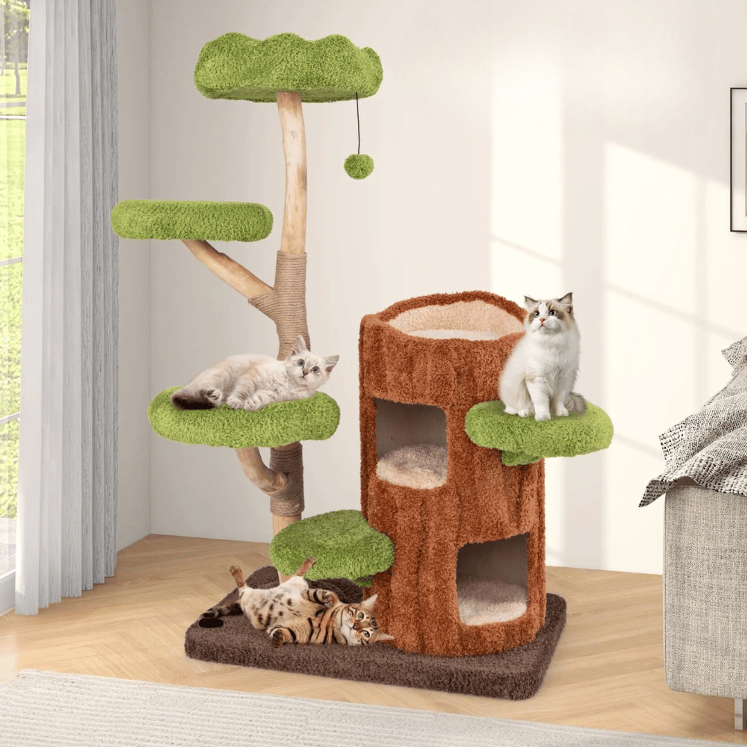 Purr-Perch | Cat Tree for Large Cats with Spacious Condo Nests | Multi-Level Cat Tower for Active Play and Relaxation 0