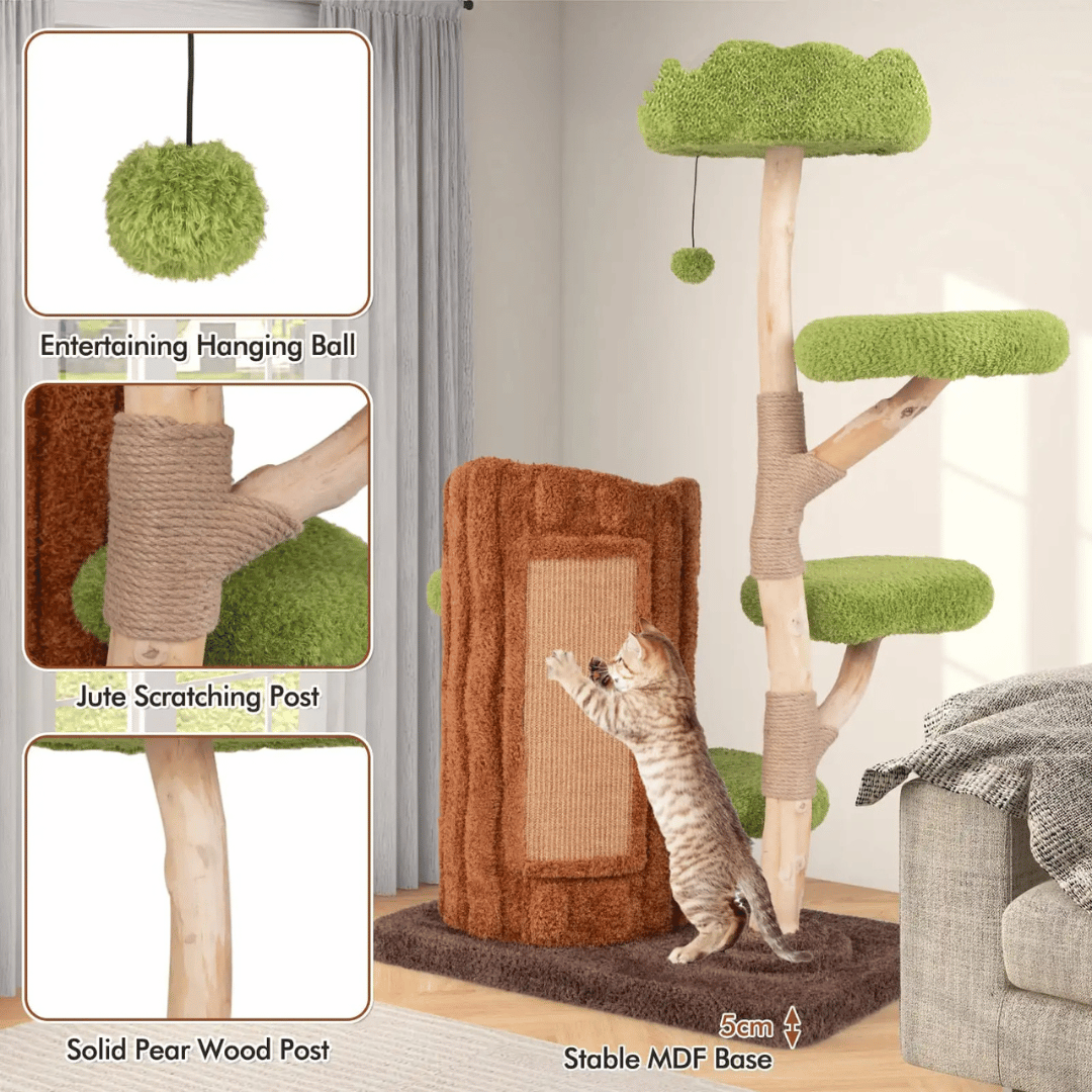 Purr-Perch | Cat Tree for Large Cats with Spacious Condo Nests | Multi-Level Cat Tower for Active Play and Relaxation 4